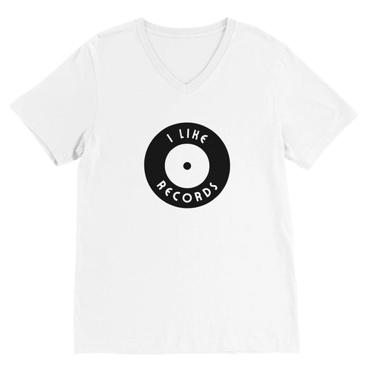 "I Like Records" Premium Unisex V-Neck T-shirt